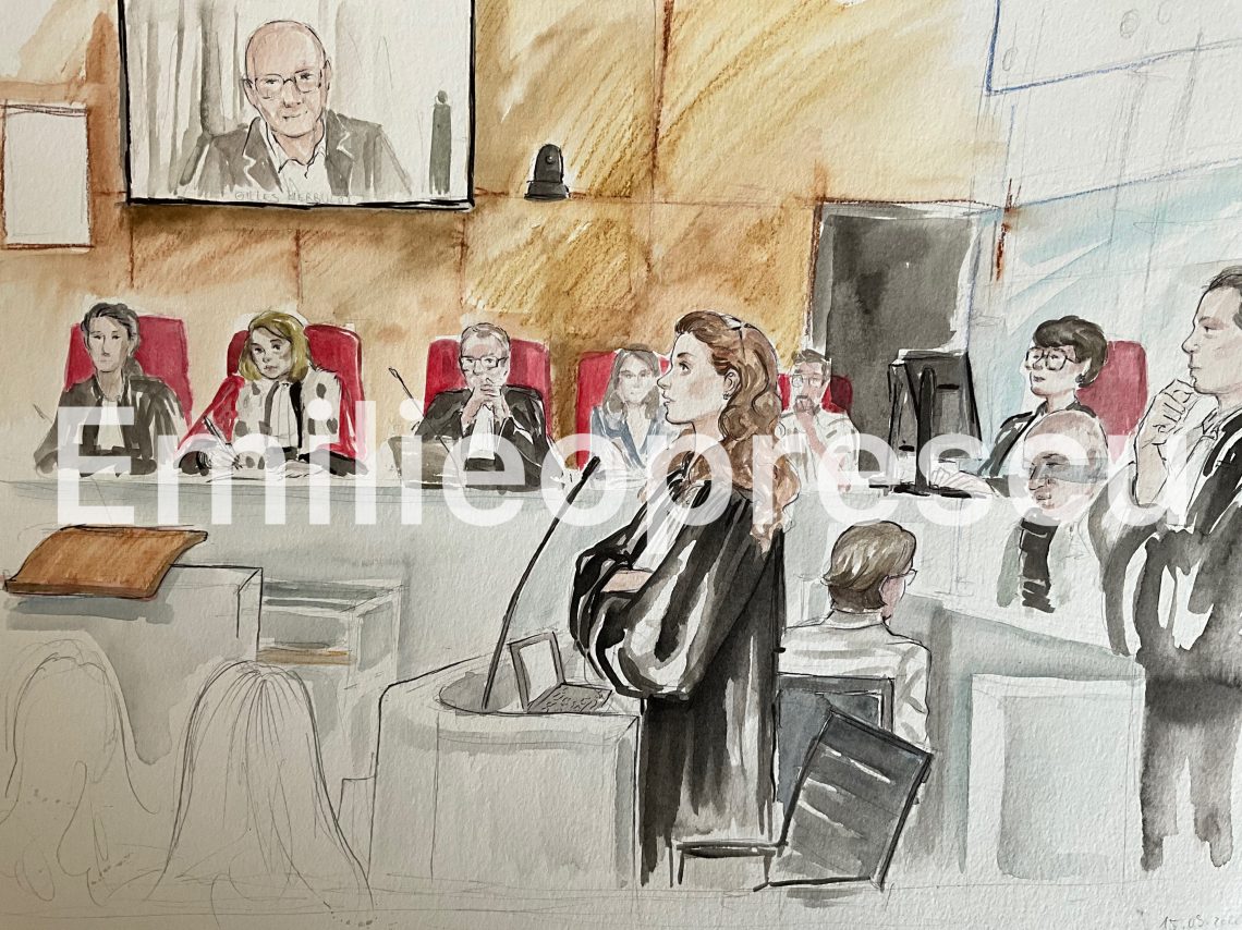 Dessin audience cour assises Nanterre