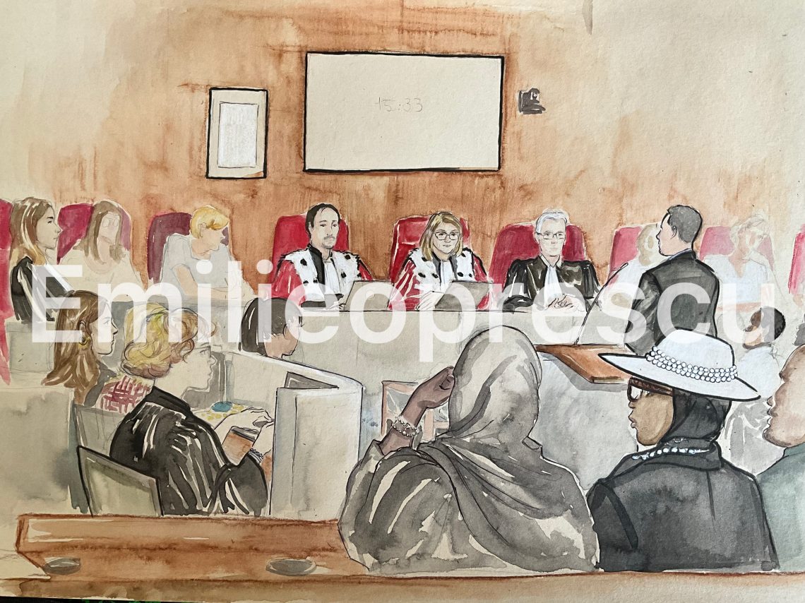 Dessin audience cour assises Nanterre Aquarelliste